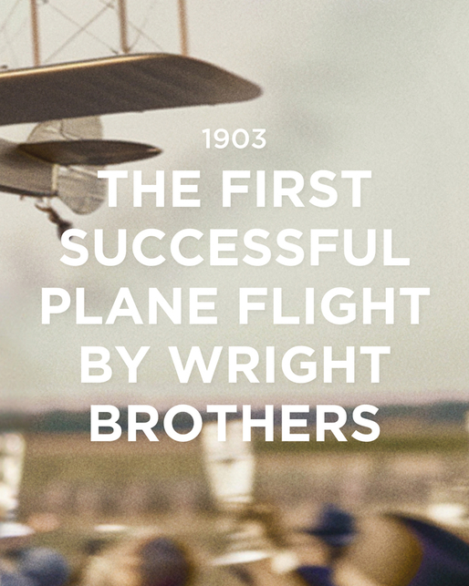 1903 The first successful plane flight by Wright Brothers